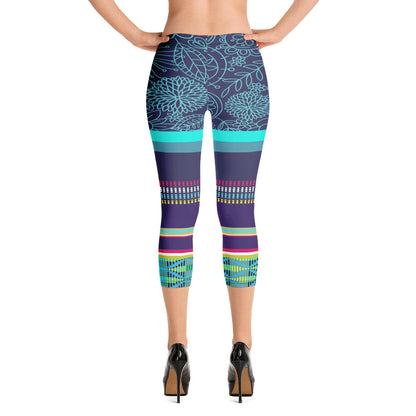 Nimiipuu Nez Perce Midnight Lights Capri Leggings