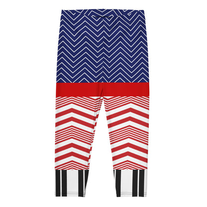 Besar y contar chica pinup Chevron Capri Leggings