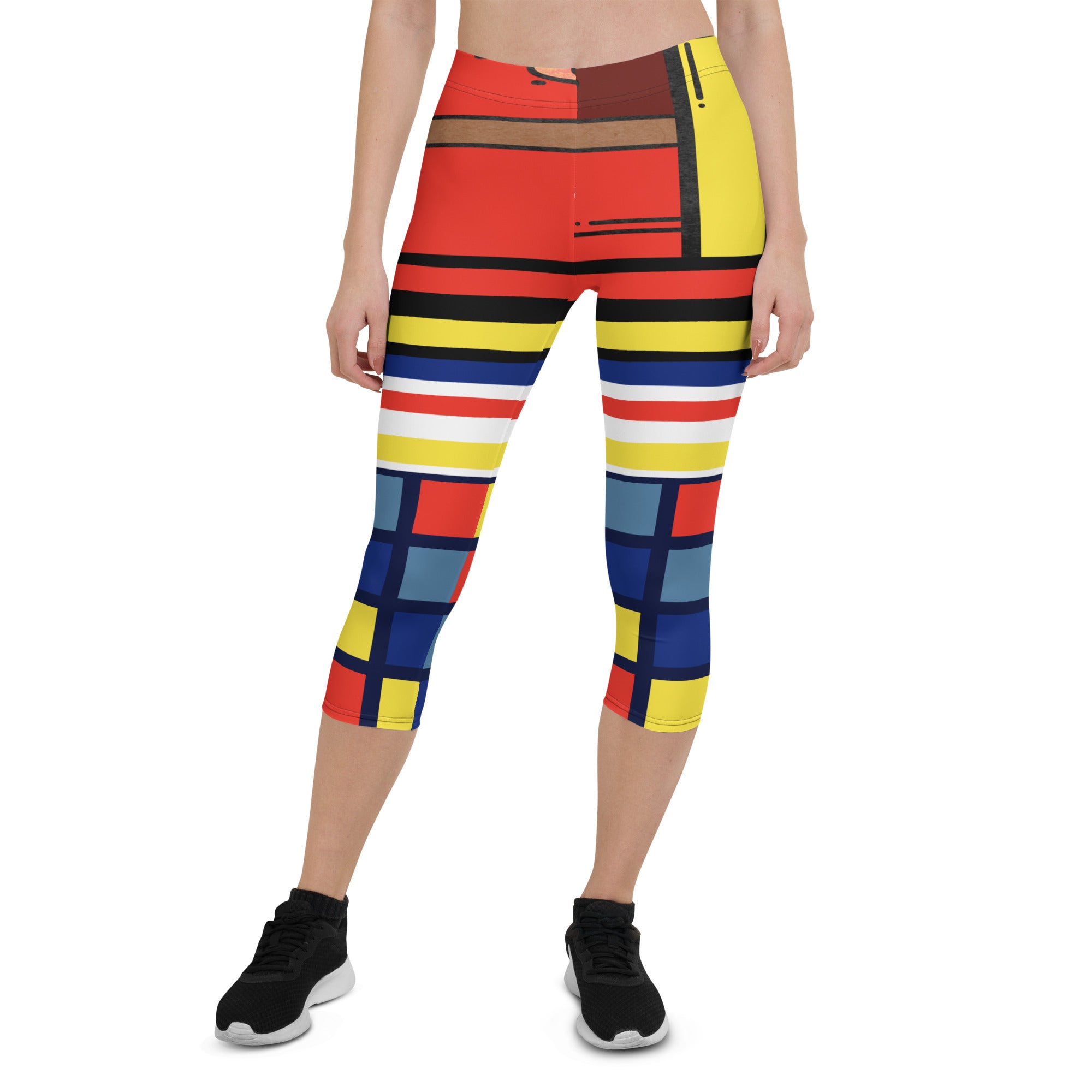 Cat in a Box Mondrian Cubism Capri Leggings