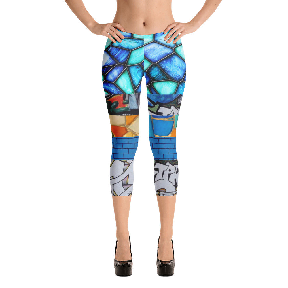 Indigo Girl Graffiti Capri Leggings