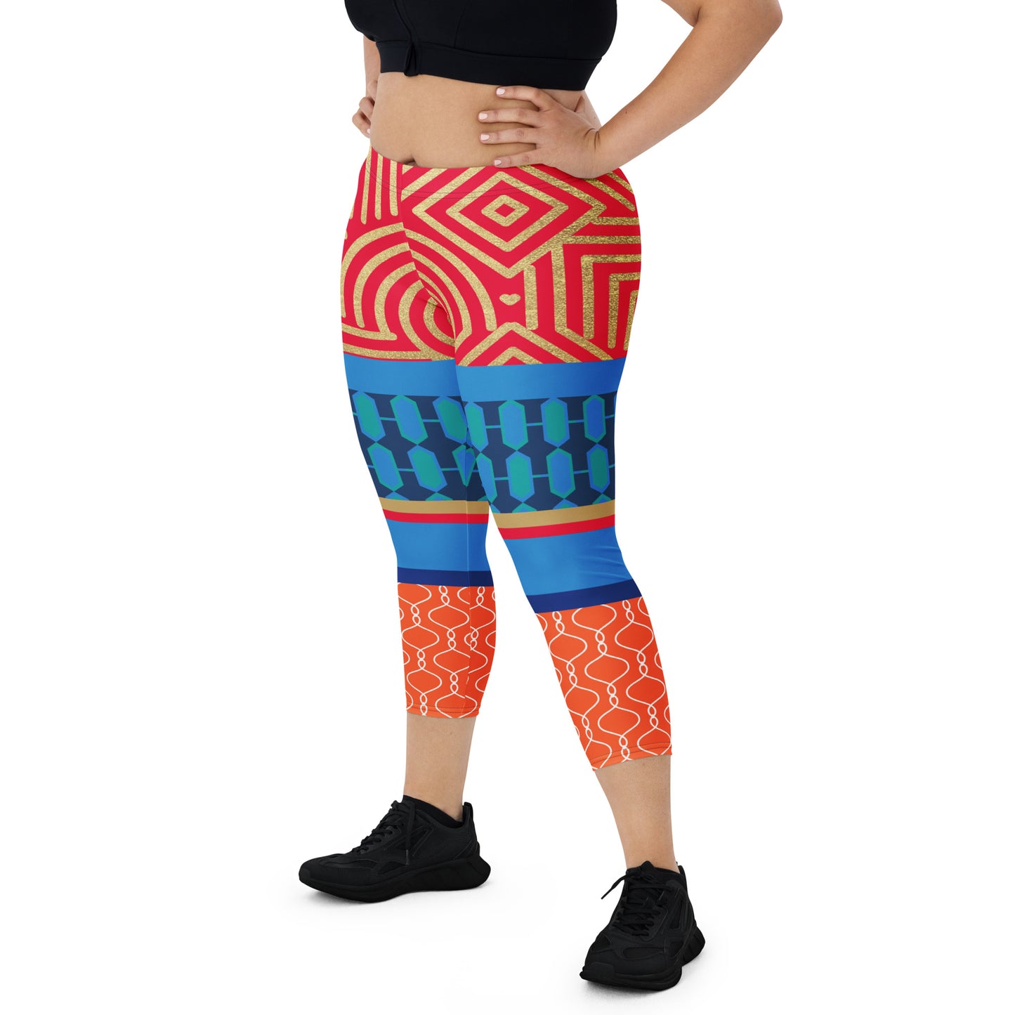 Beach Club Adventure Art Deco Capri Leggings