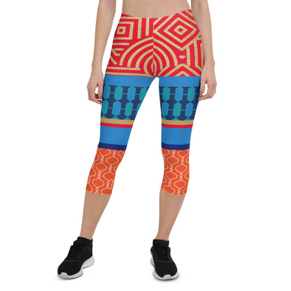 Beach Club Adventure Art Deco Capri Leggings