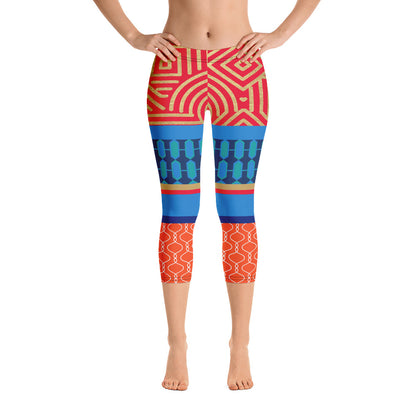 Beach Club Adventure Art Deco Capri Leggings