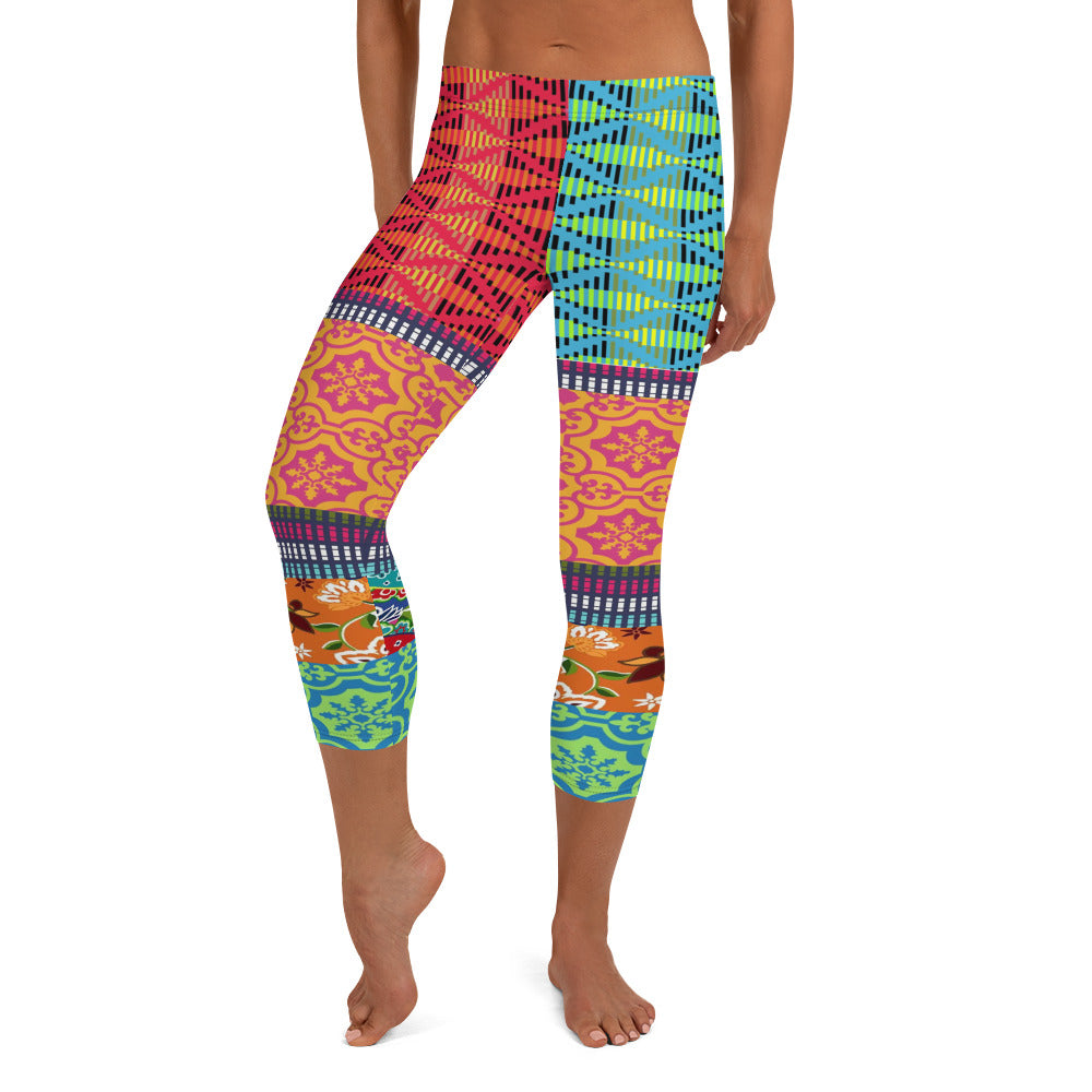 Time Traveler Psychedelic Capri Leggings