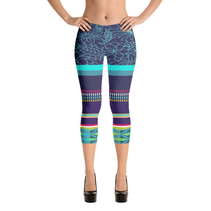 Nimiipuu Nez Perce Midnight Lights Capri Leggings