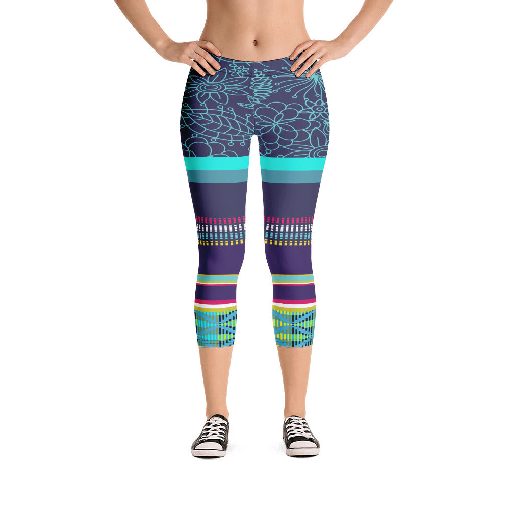 Leggings Capri Luces de medianoche de Nimiipuu Nez Perce