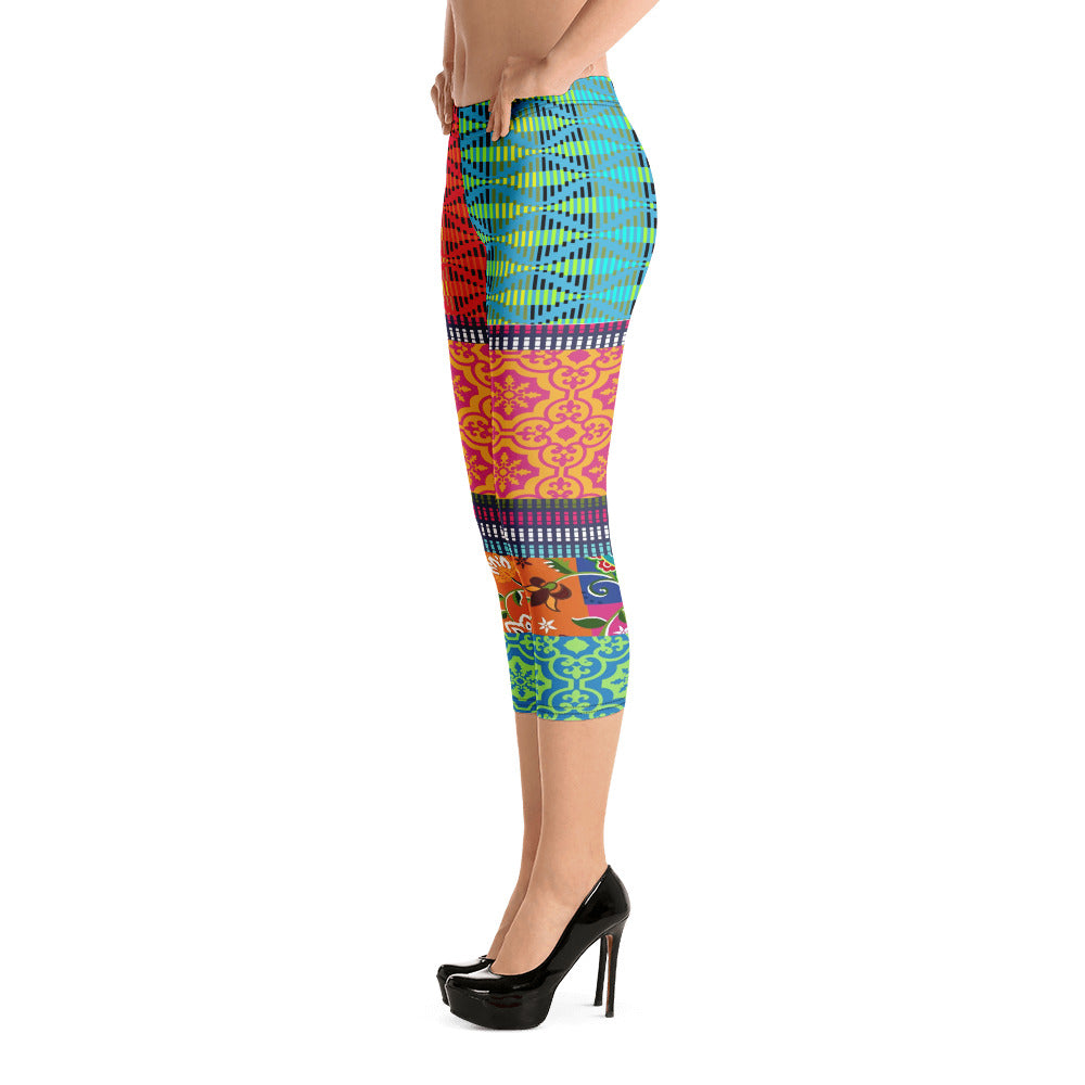 Time Traveler Psychedelic Capri Leggings