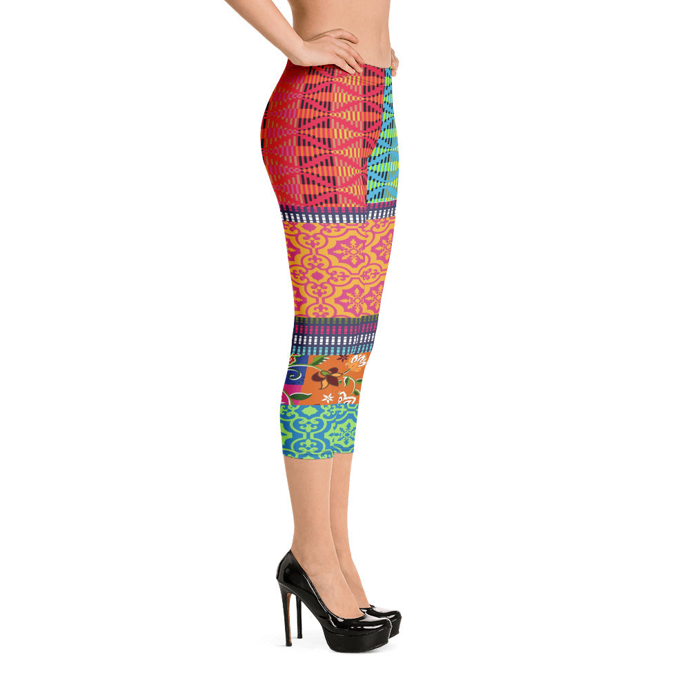 Time Traveler Psychedelic Capri Leggings