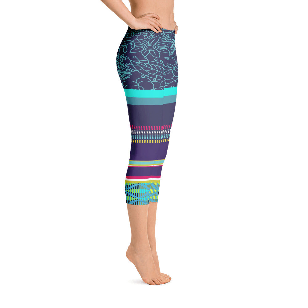 Nimiipuu Nez Perce Midnight Lights Capri Leggings