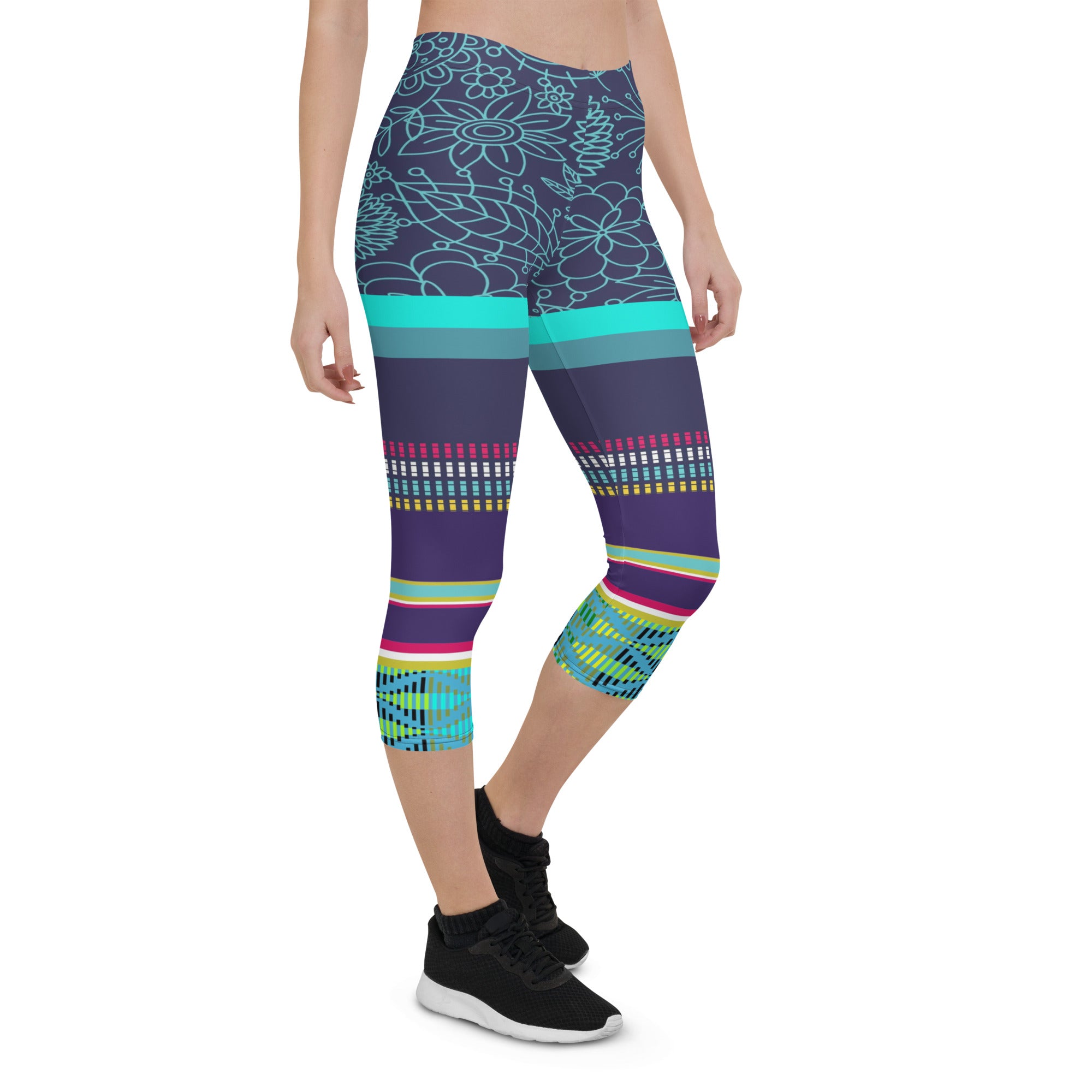 Nimiipuu Nez Perce Midnight Lights Capri Leggings