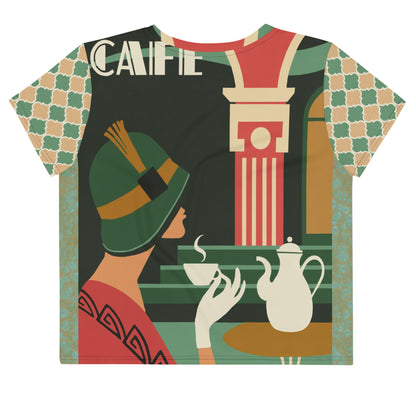 Cafe Deluxe AOP Crop Tee