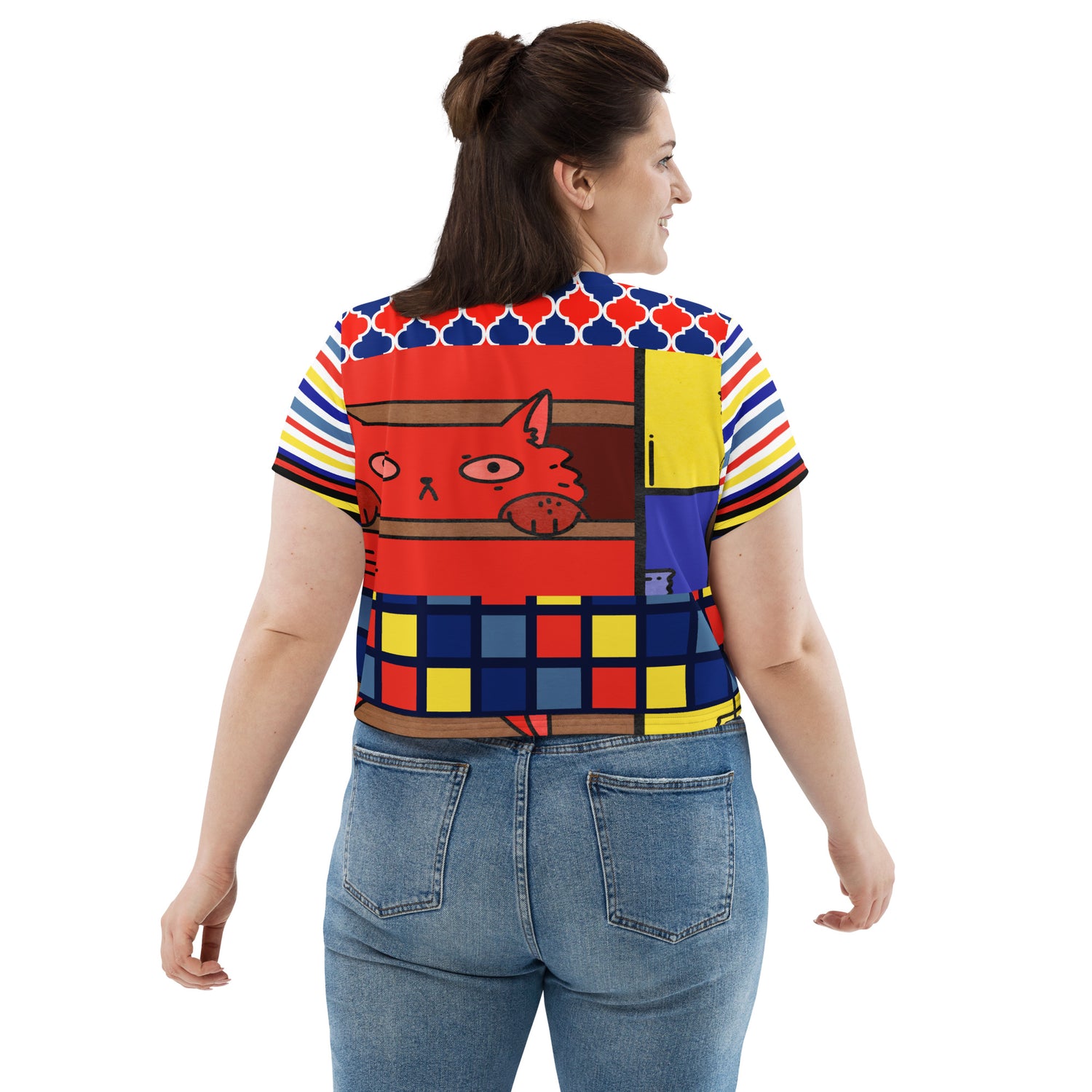 Camiseta corta Cat in a Box Mondrian Cubism