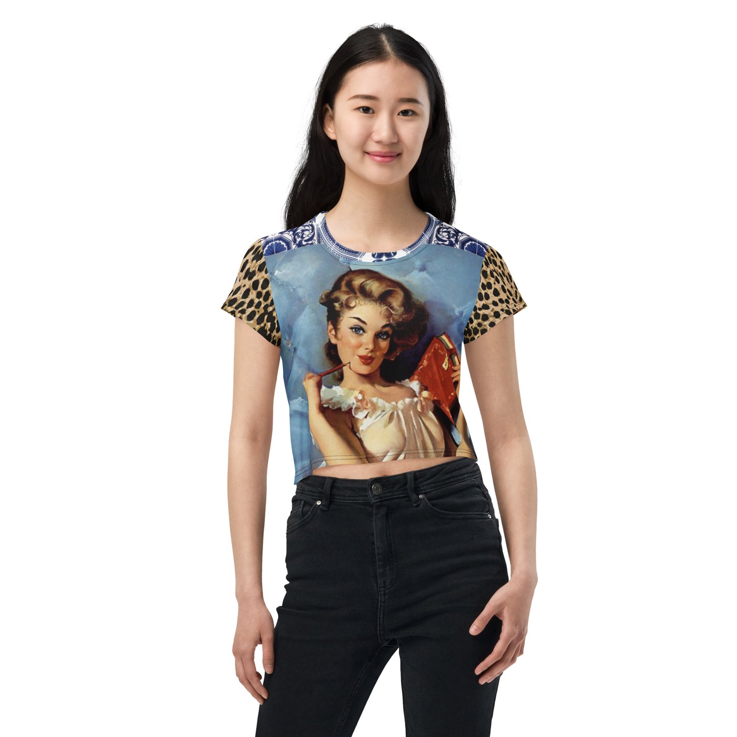 Bedtime Stories AOP Crop Tee