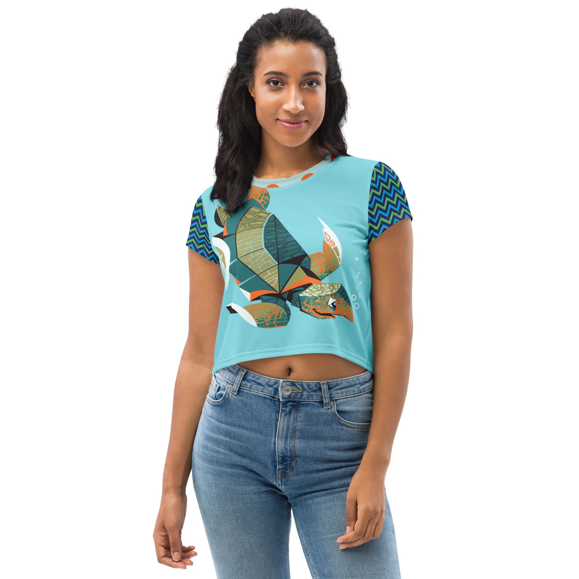 Galapagos AOP Crop Tee