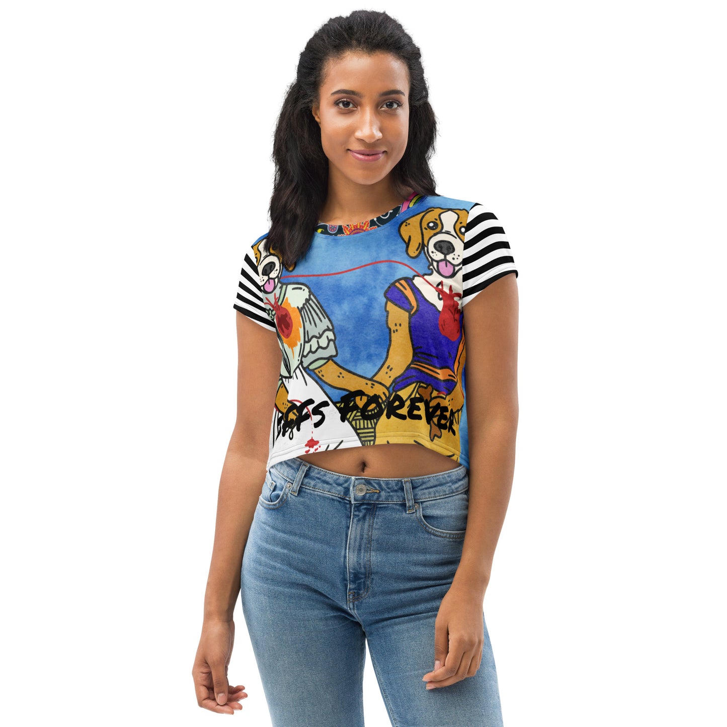 BFFs Forever AOP Crop Tee