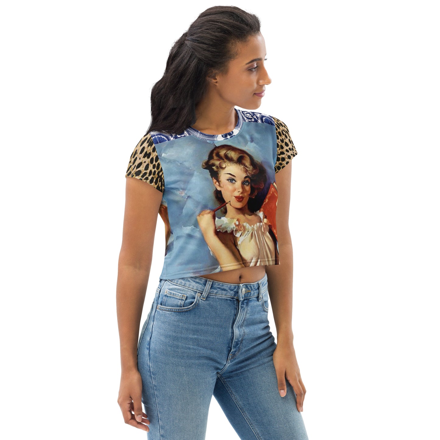 Bedtime Stories AOP Crop Tee