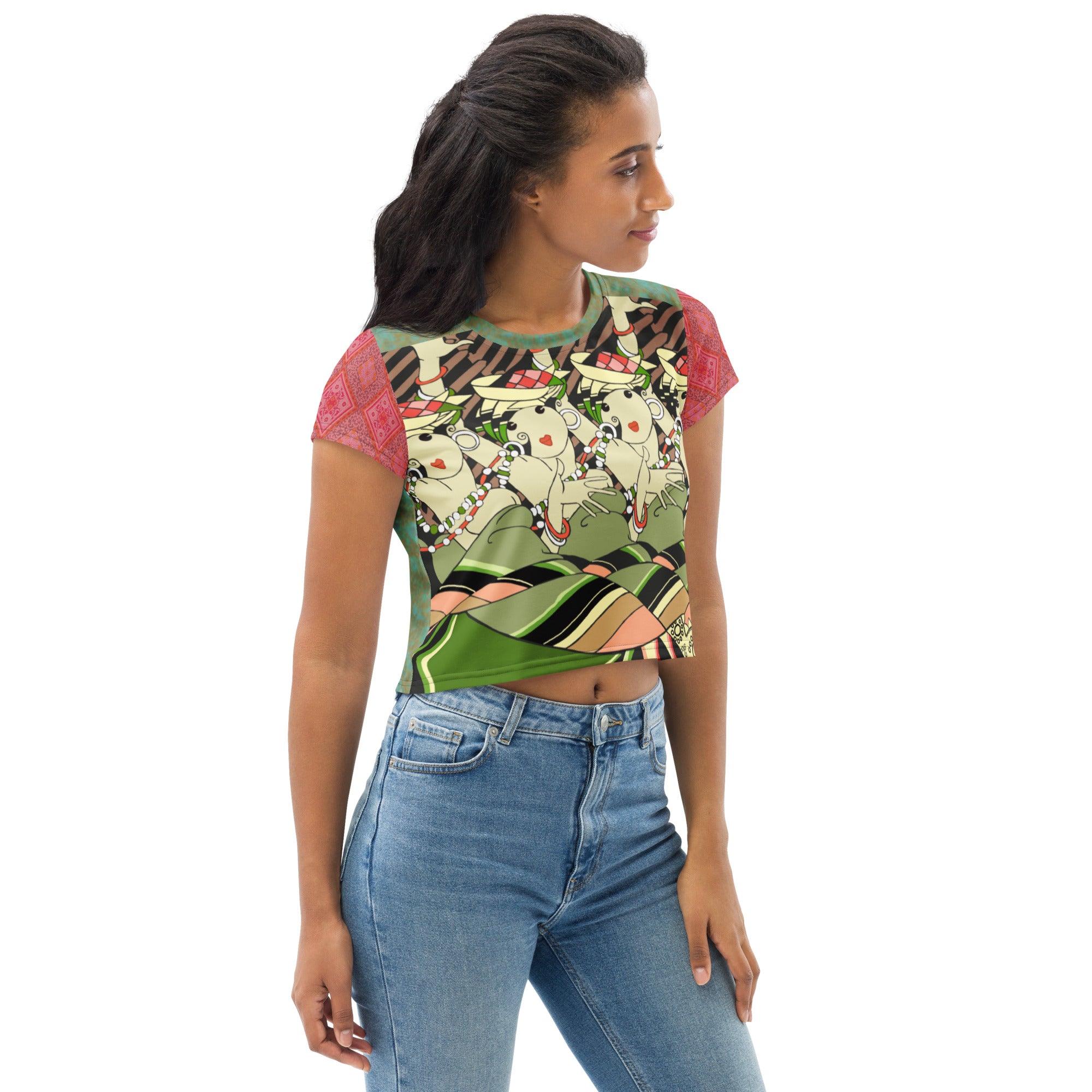 CanCan Dancing Girls AOP Crop Tee