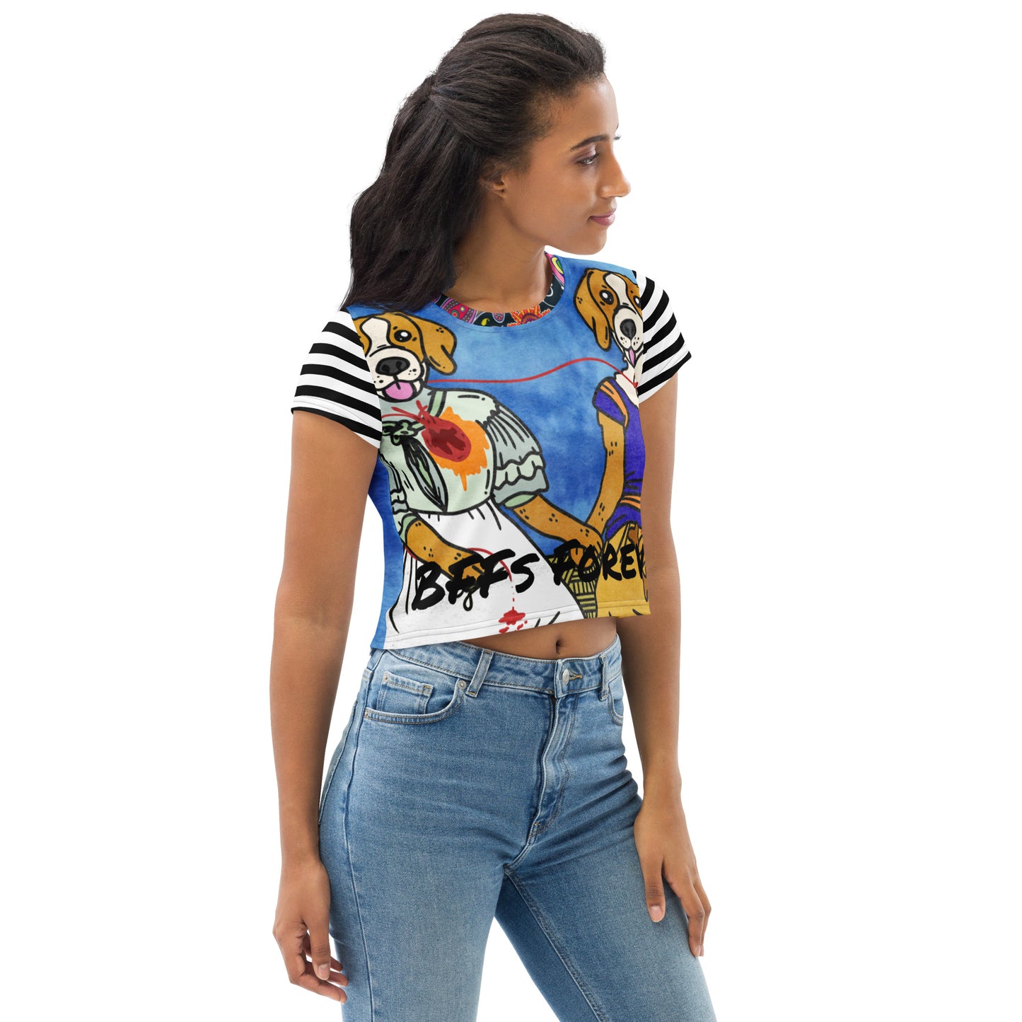 BFFs Forever AOP Crop Tee