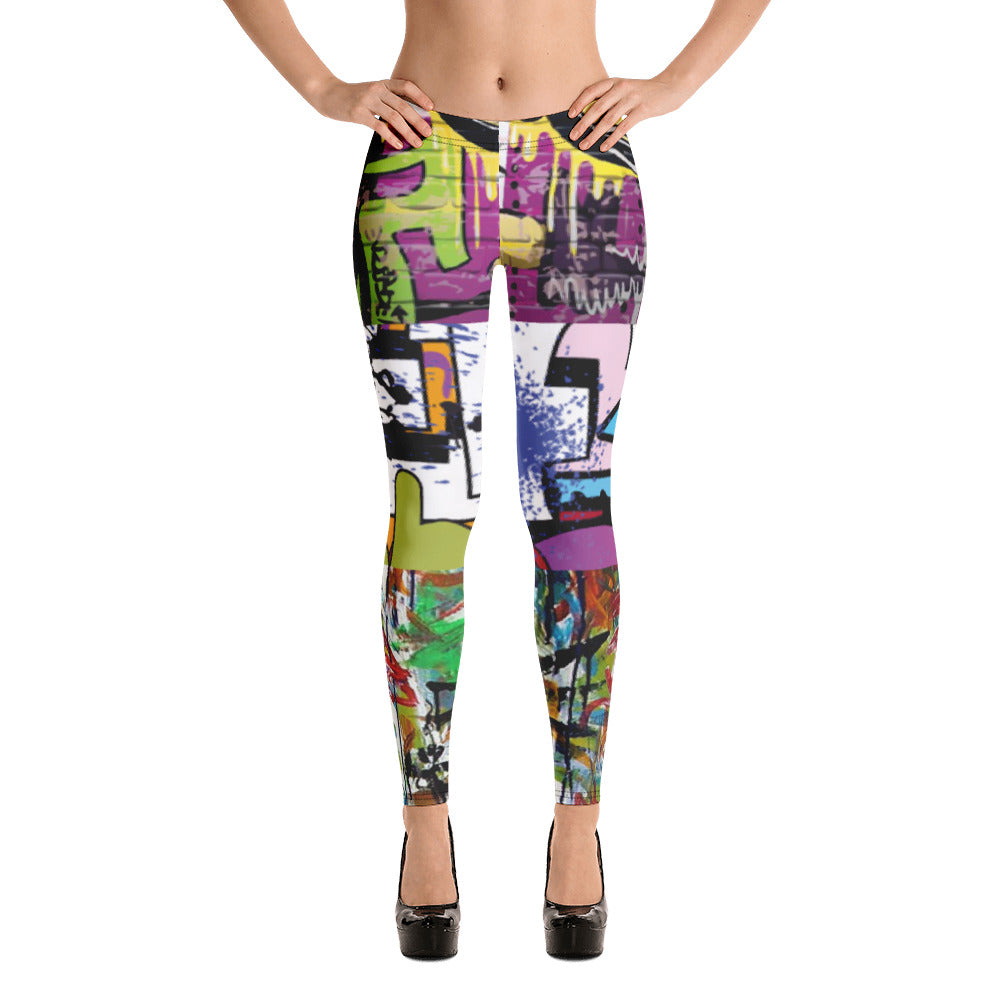 Raffaela Purple Graffiti Print Leggings