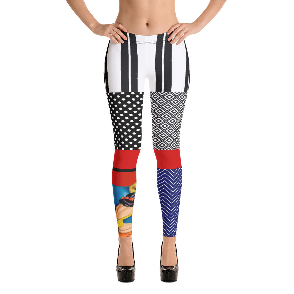 Leggings con estampado de patchwork Kiss and Tell