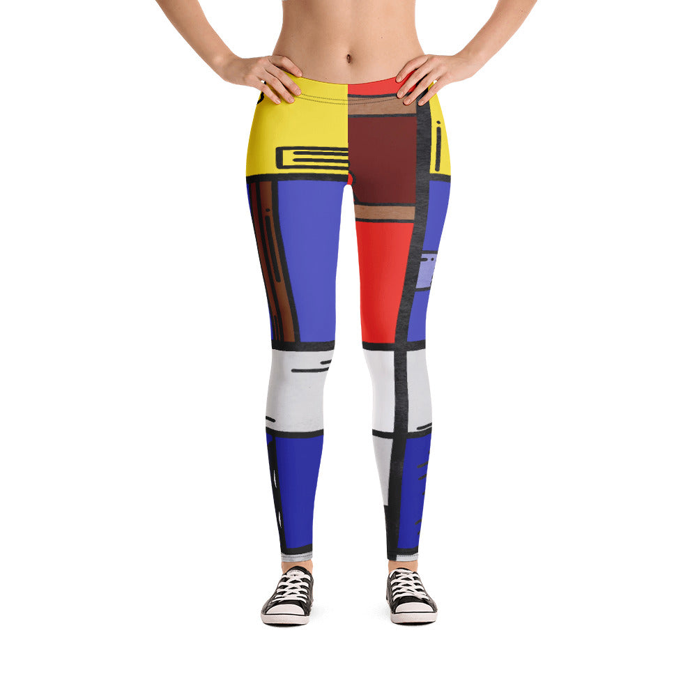 Cat in a Box Mondrian Cubism Leggings