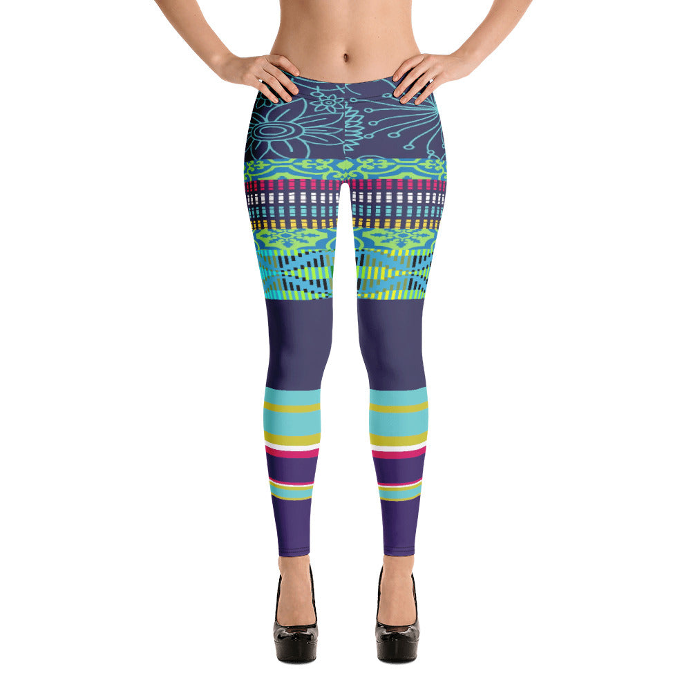 Nimiipuu Nez Perce Midnight Stripe Leggings