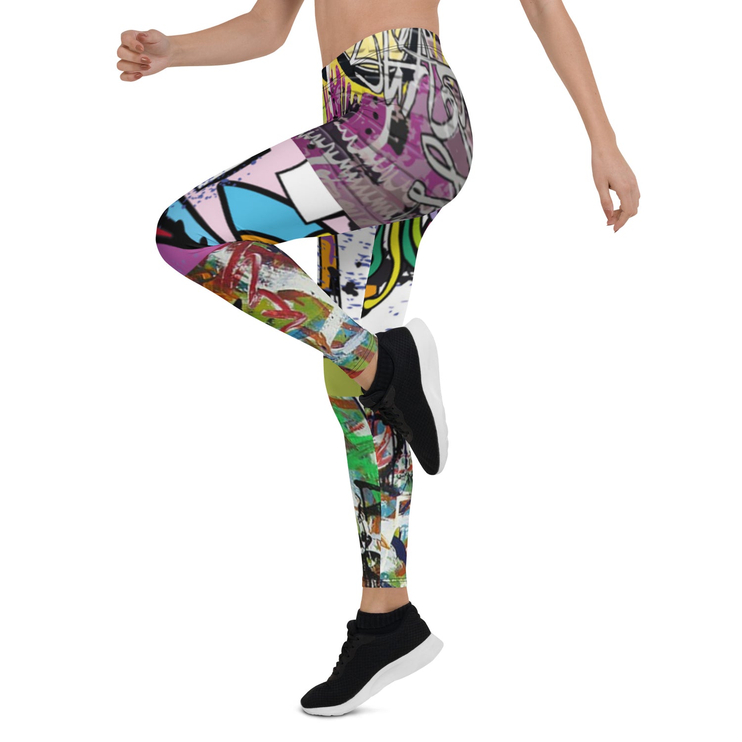 Raffaela Purple Graffiti Print Leggings