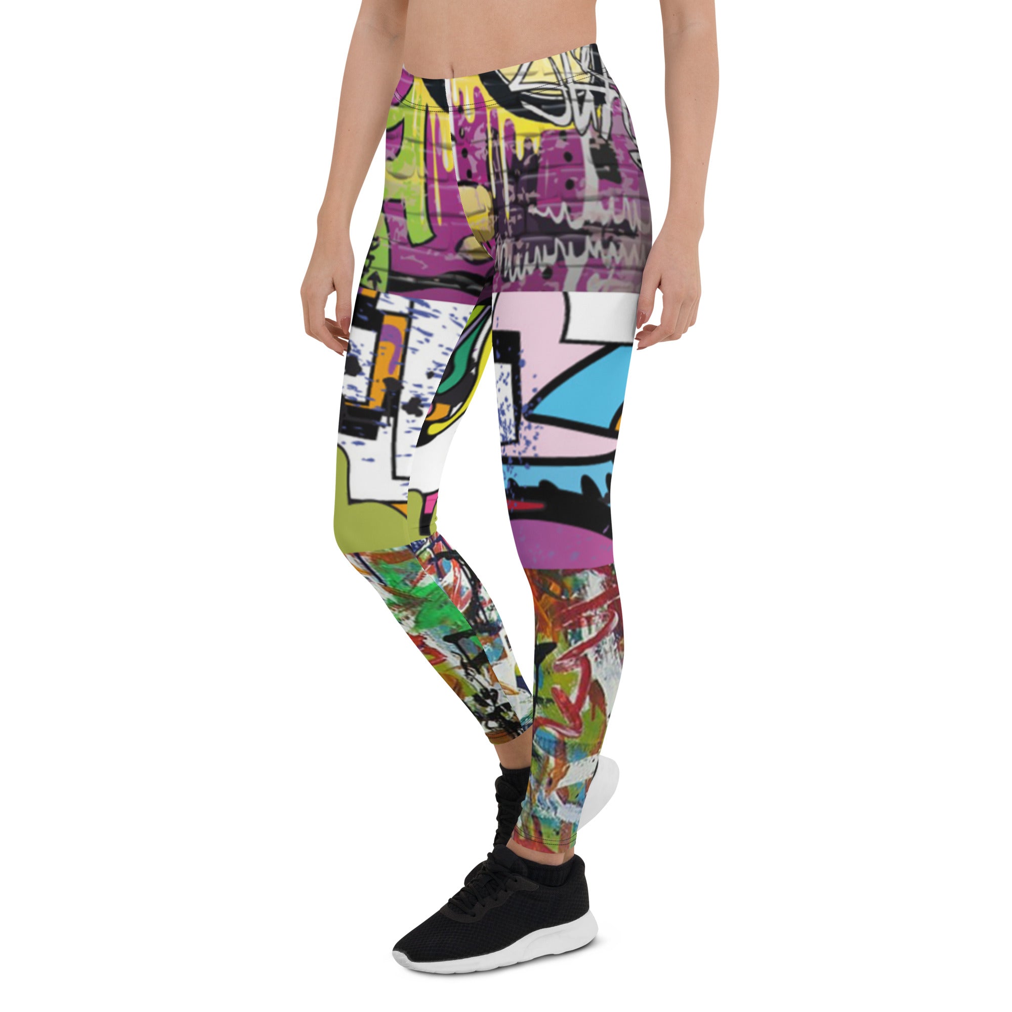 Raffaela Purple Graffiti Print Leggings