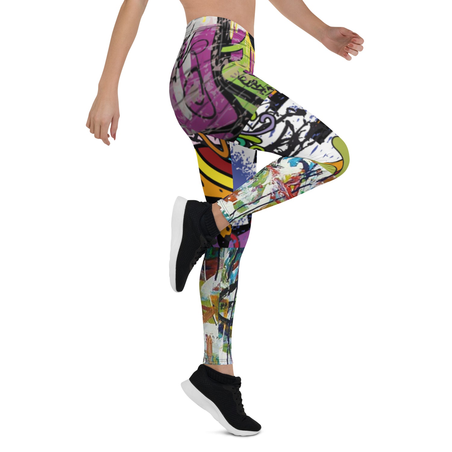 Raffaela Purple Graffiti Print Leggings