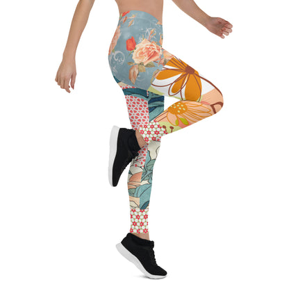 Little Canary Japanese Floral Leggings