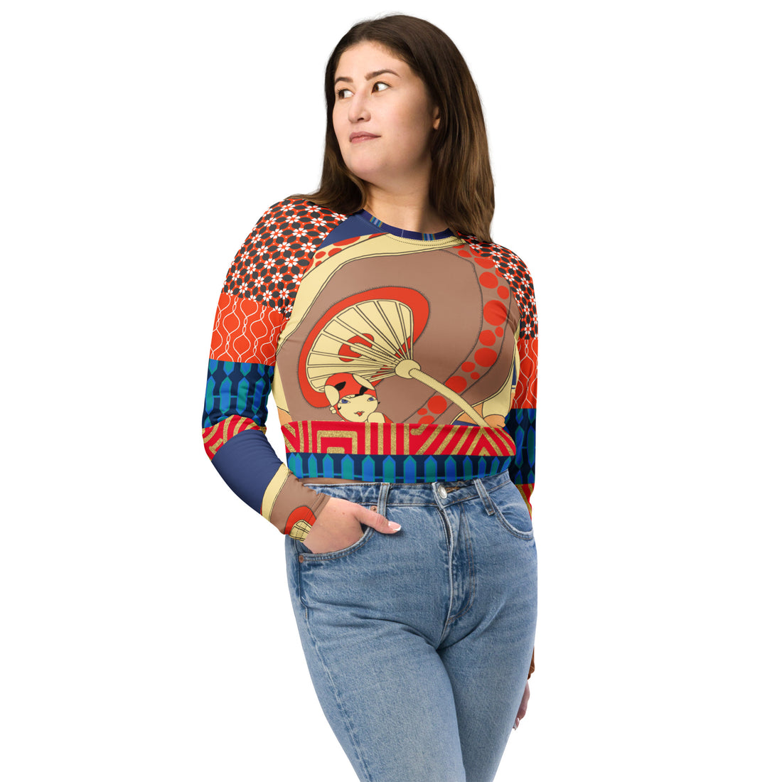 Beach Club Adventure Eco-Poly Long Sleeve Crop Top