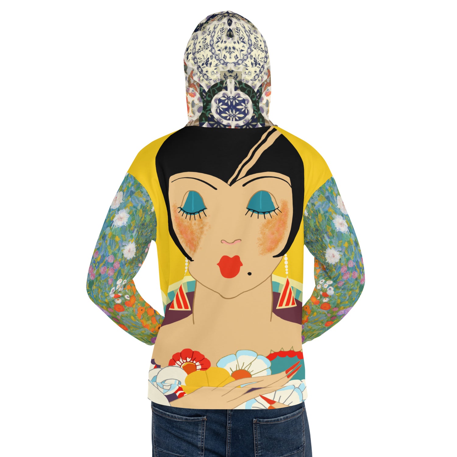 Sudadera con capucha unisex Floral Flapper Girl