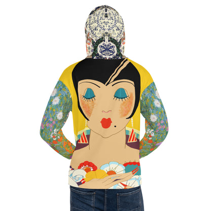 Floral Flapper Girl Unisex Hoody