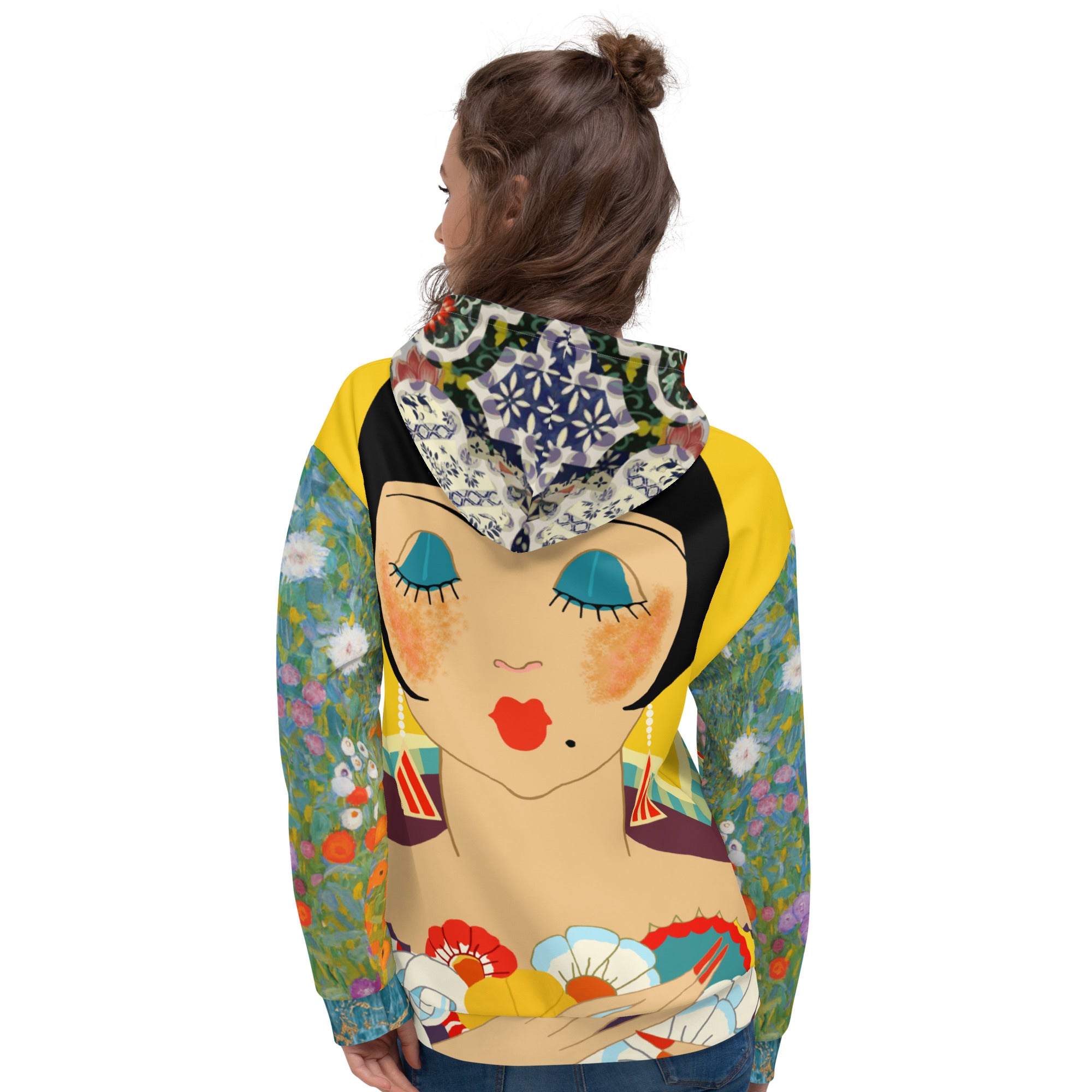 Sudadera con capucha unisex Floral Flapper Girl