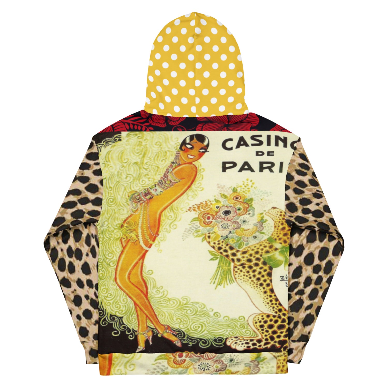 Sudadera con capucha unisex con estampado de leopardo de Casino Paris