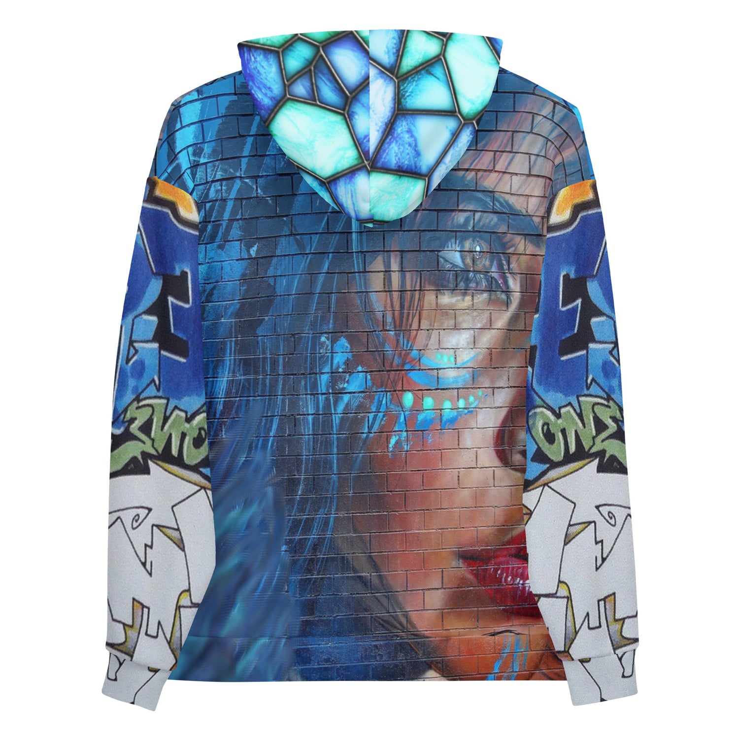 Sudadera con capucha unisex Indigo Girl Blue Graffiti