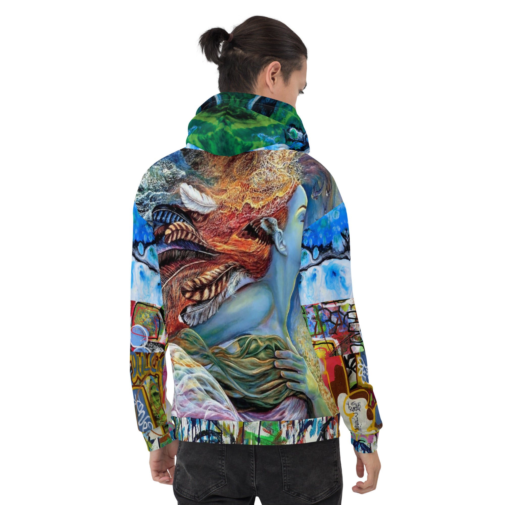 Sudadera con capucha unisex con estampado de grafiti Vesuvia