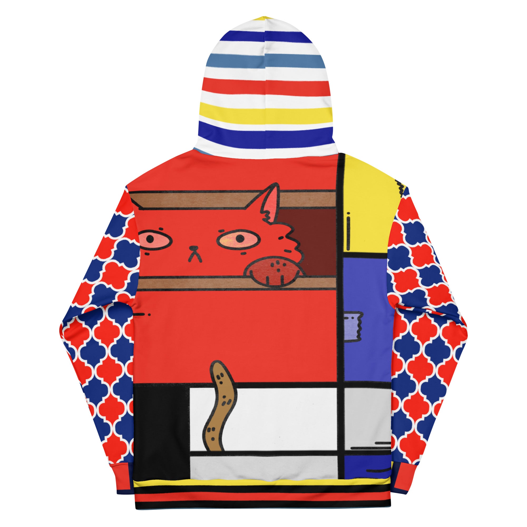 Cat in a Box Mondrian Cubism Unisex Hoody