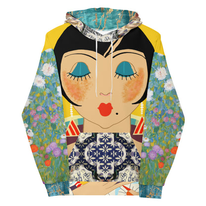 Floral Flapper Girl Unisex Hoody