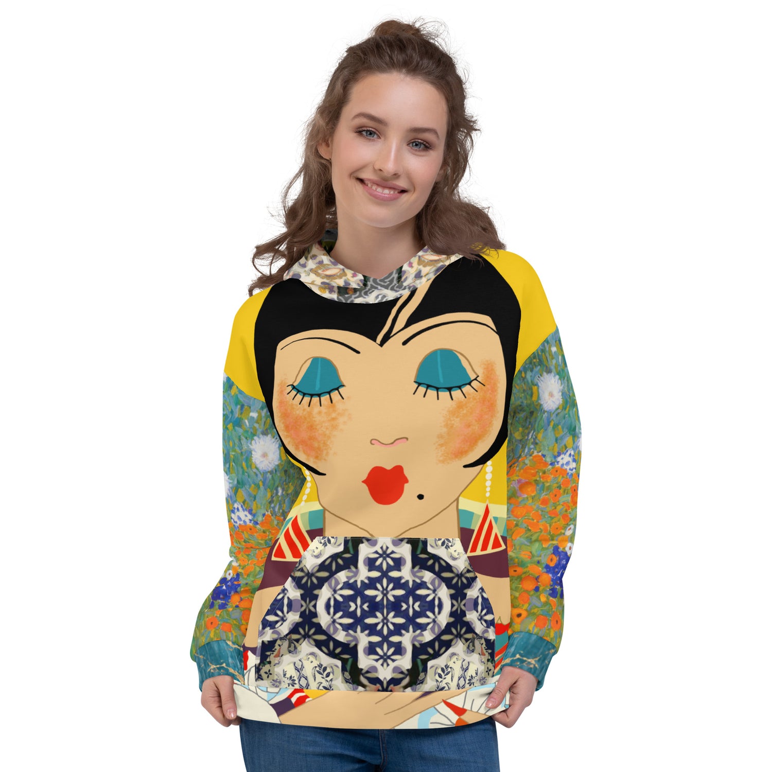 Sudadera con capucha unisex Floral Flapper Girl