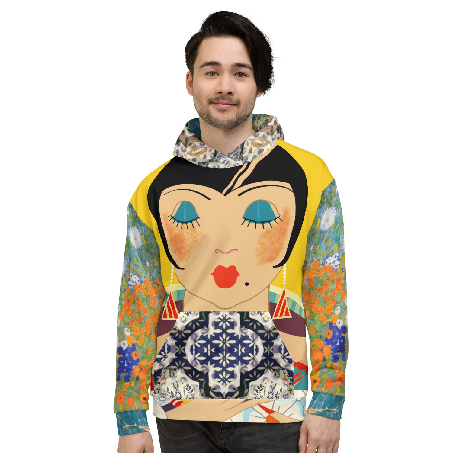 Sudadera con capucha unisex Floral Flapper Girl