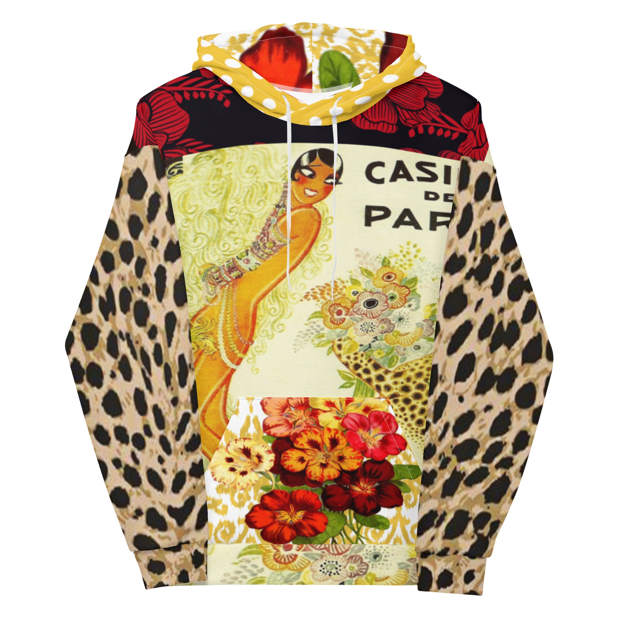 Sudadera con capucha unisex con estampado de leopardo de Casino Paris