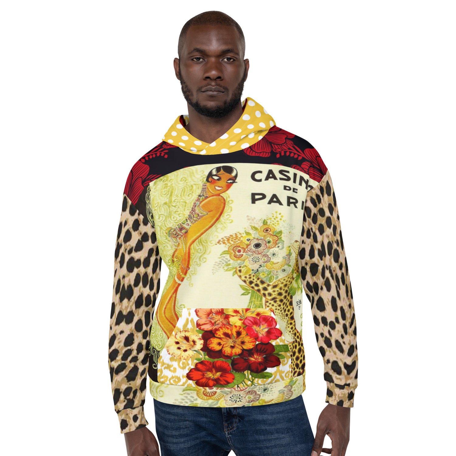 Sudadera con capucha unisex con estampado de leopardo de Casino Paris