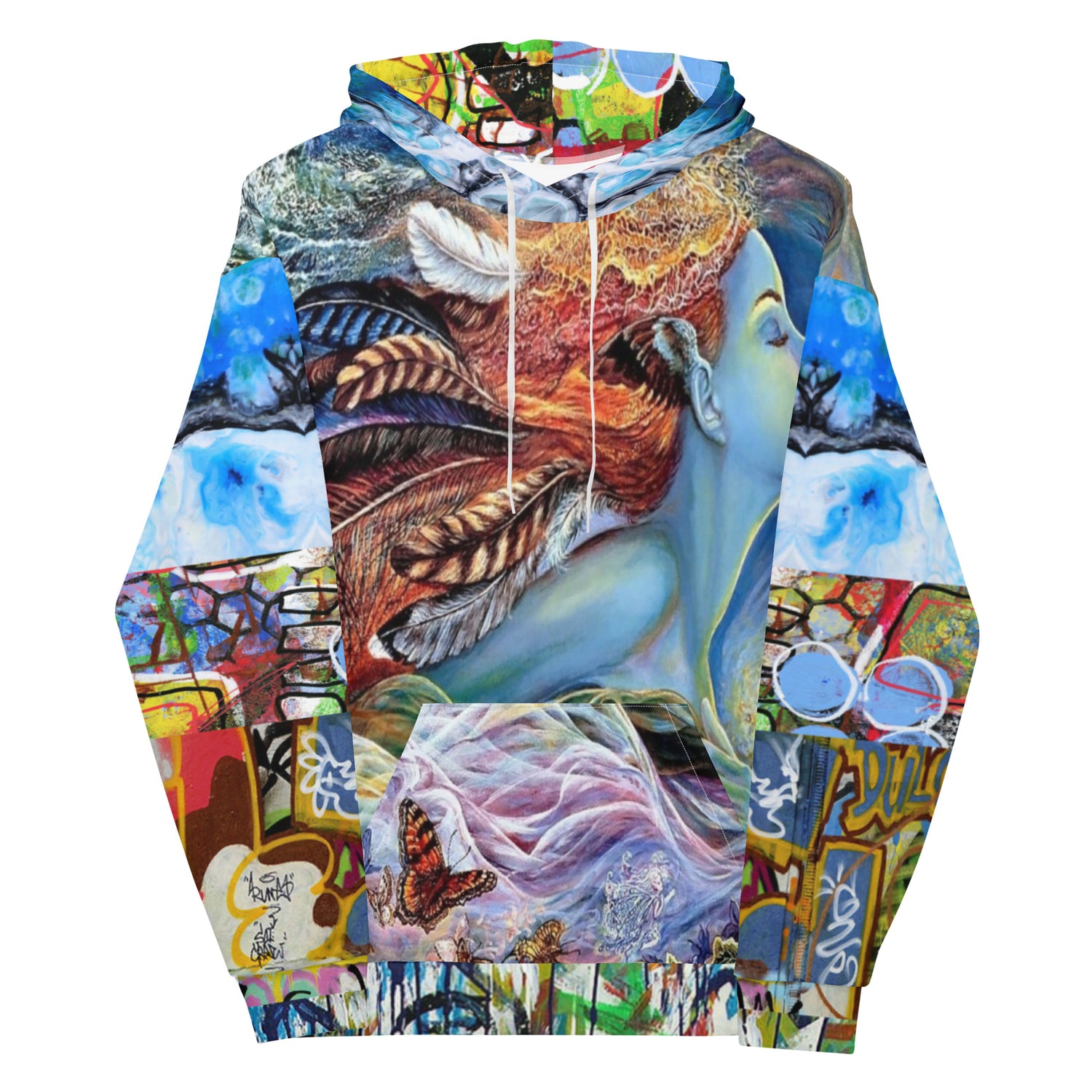 Sudadera con capucha unisex con estampado de grafiti Vesuvia