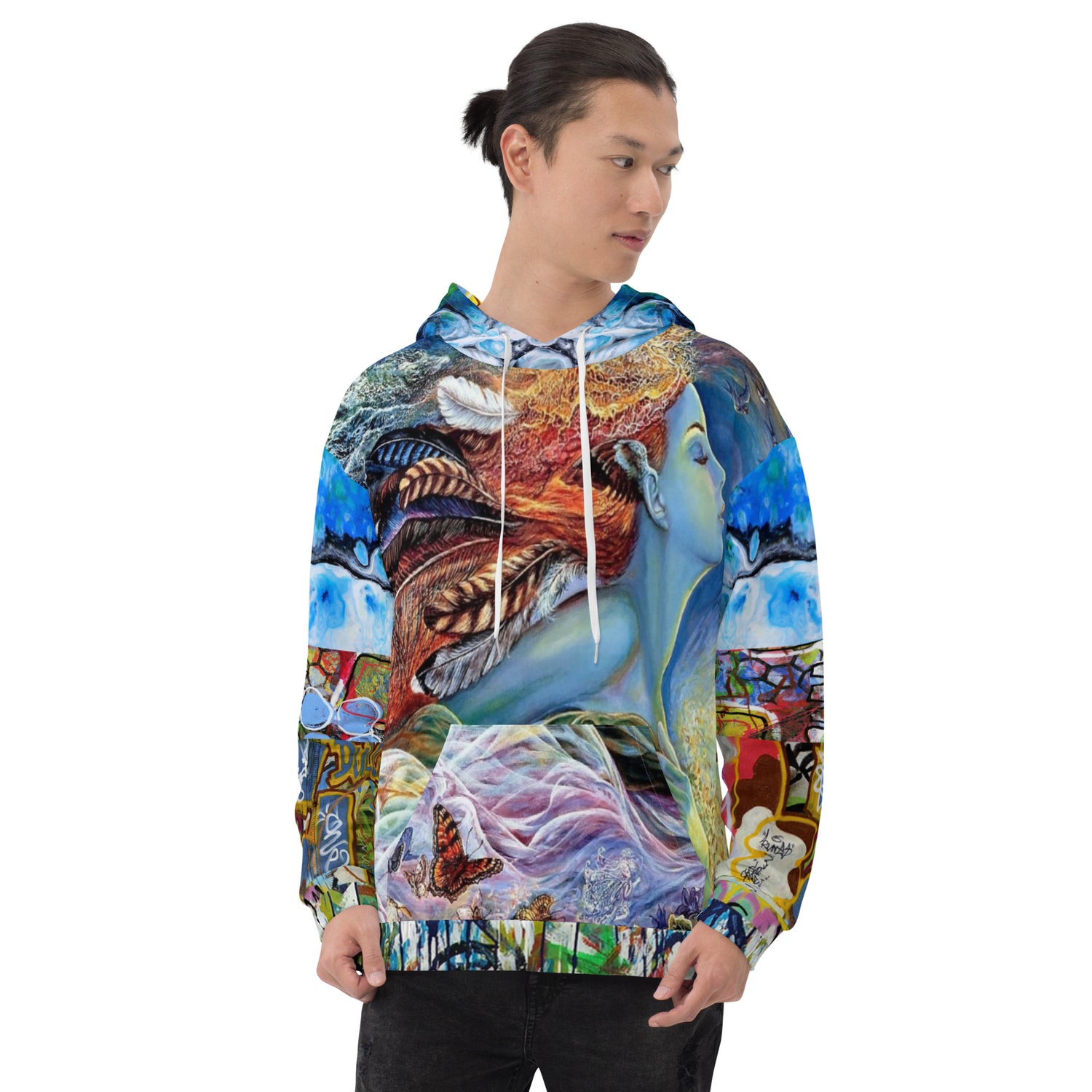 Sudadera con capucha unisex con estampado de grafiti Vesuvia