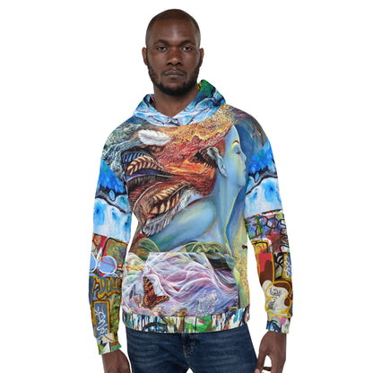 Sudadera con capucha unisex con estampado de grafiti Vesuvia