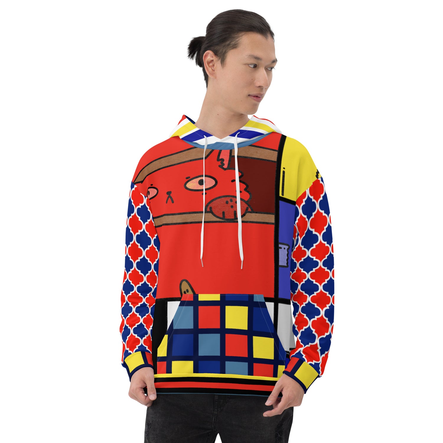 Sudadera con capucha unisex Cat in a Box Mondrian Cubism