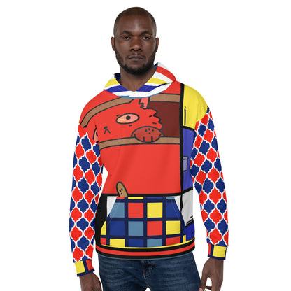 Sudadera con capucha unisex Cat in a Box Mondrian Cubism