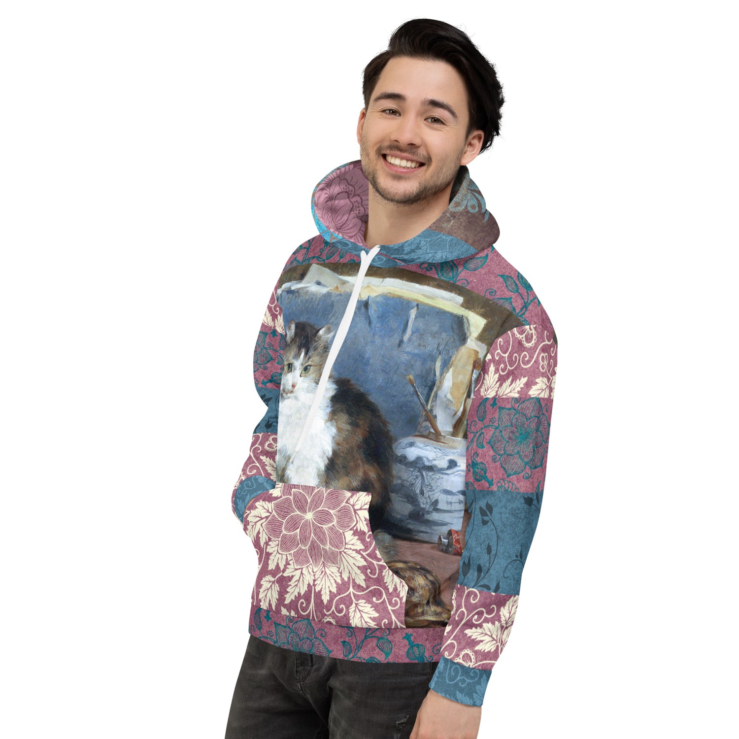 Sudadera con capucha unisex Odd Couple Cat y Tortuga