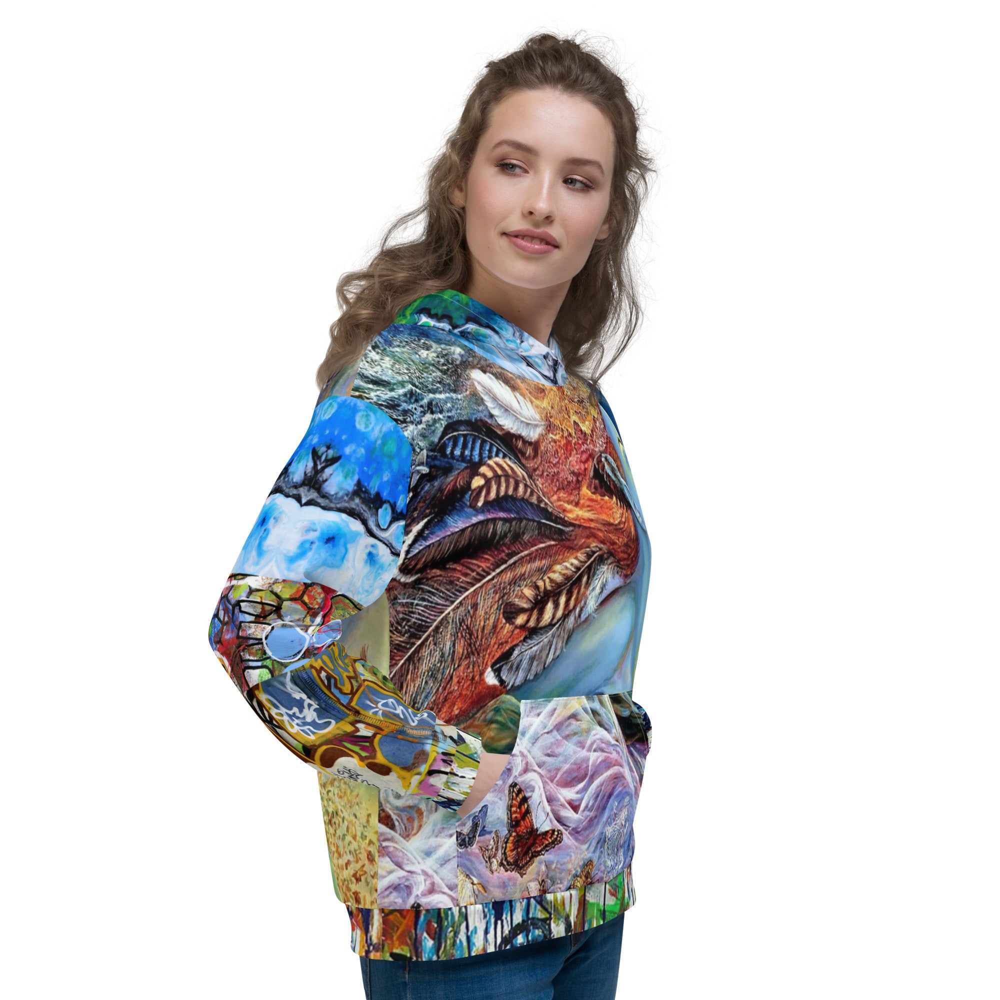 Sudadera con capucha unisex con estampado de grafiti Vesuvia